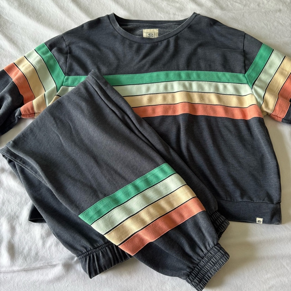 Rip Curl Charcoal with Stripes jogging suit